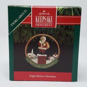 Hallmark 1991 Night Before Christmas Handcrafted Keepsake Holiday Ornament